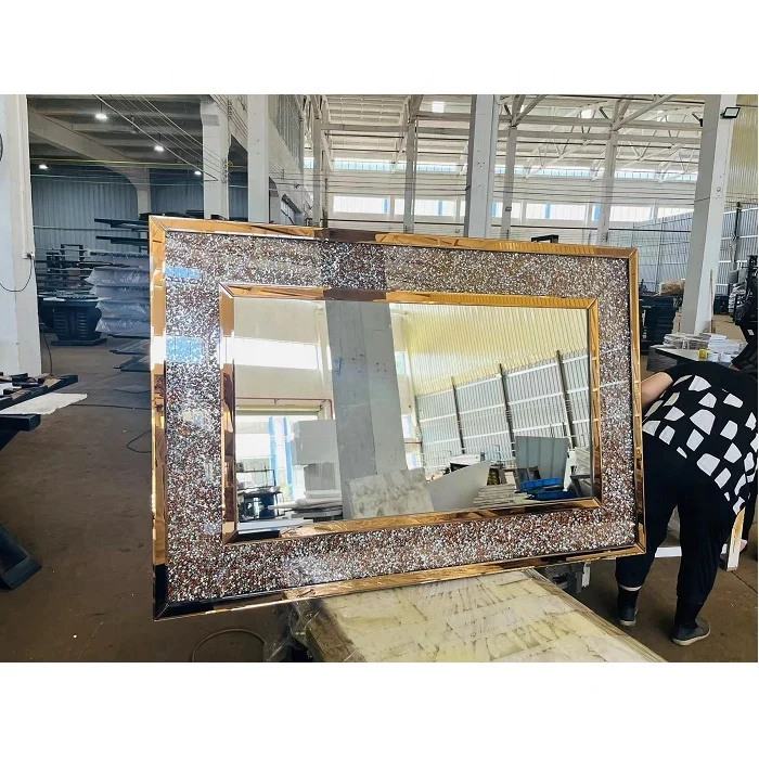 

Modern Luxury Gold Color Glass Mirror New Simple Design for Home Bathroom Furniture Classic and Contemporary Style