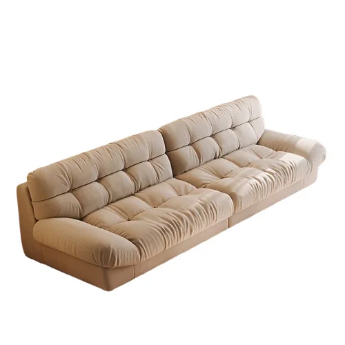 

Cloud sofa new modern simple cream style living room small apartment straight row double