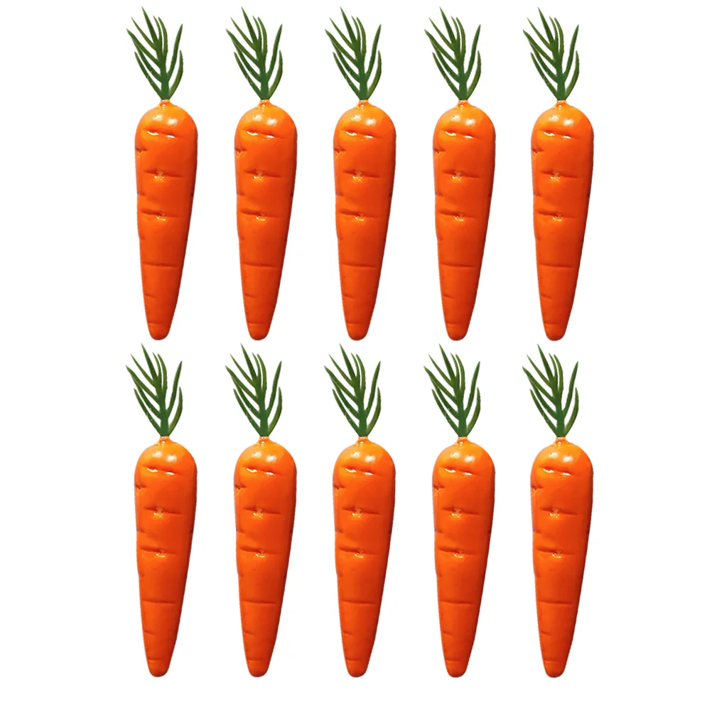 

10 Pcs Carrot Fake Toy Carrots Models Simulation Vegetable Orange Chic Prop Toddler