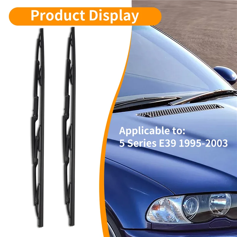 

Car 26Inch + 22Inch Wiper Blades Combo Silicone Rubber Boneless Windscreen Windshield Wipers For BMW 5 Series E39 95-03