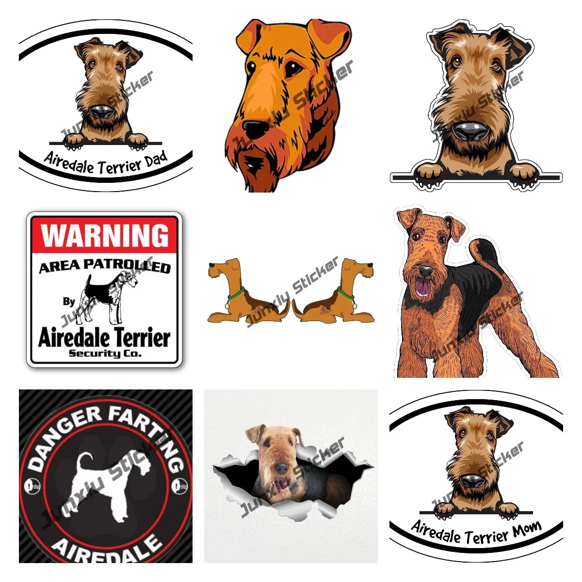 

Airedale Terrier Vinyl Decal Oval Airedale Terrier Mom/Dad Decal Dog Breed Sticker for Cars Bumper Laptops Windows Trucks Walls