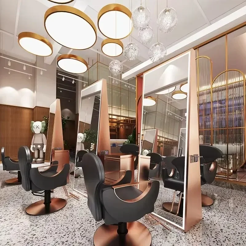 كرسي حلاق مريح للتجميل، كرسي صالون كلاسيكي فاخر مصمم باللون الأسود، كرسي دوار للمنزل، أثاث Cadeira De Barbeiro الرائع