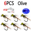 6pcs Olive Size 18