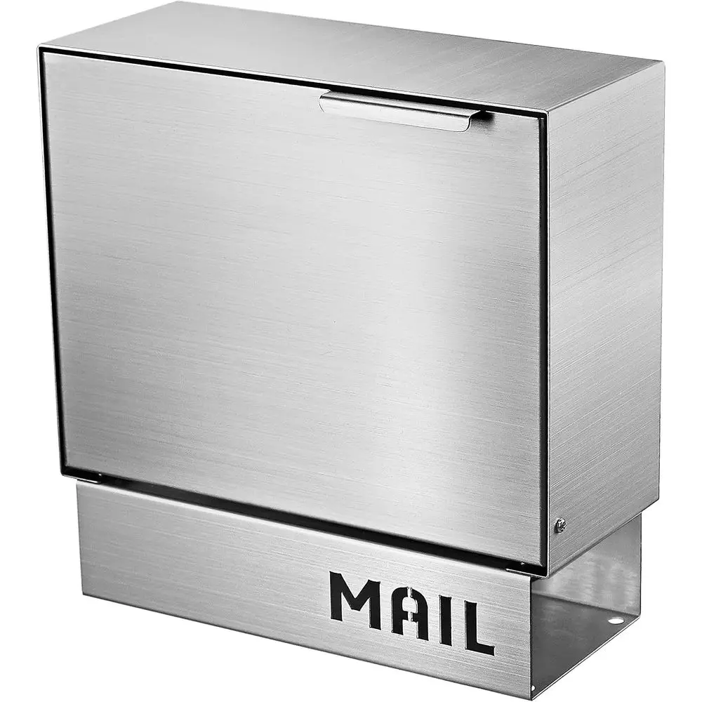 

Почтовый ящик для стен, сверхпрочный настенный почтовый ящик с держателем для газет — 11 x 4,5 x 11,50 дюймов, серебристый, устойчивый к ржавчине стальной Dropbo