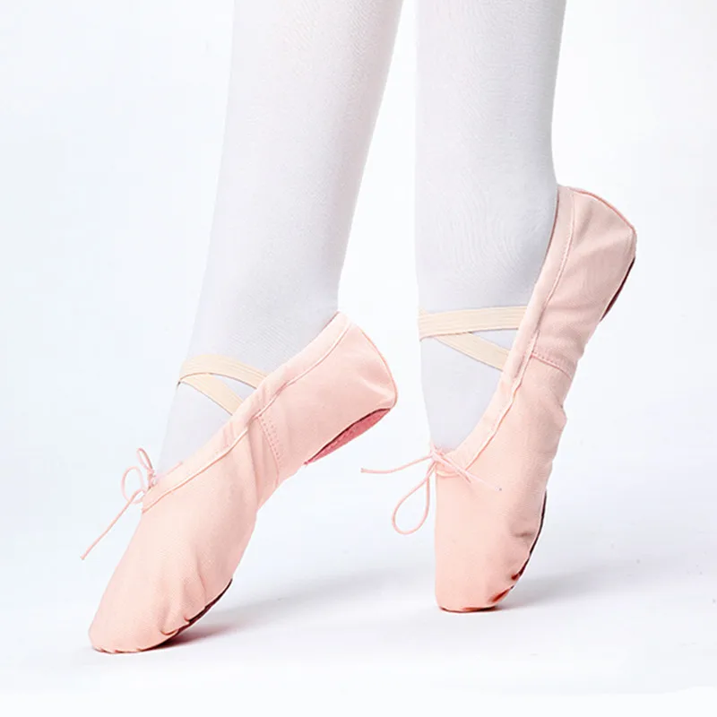 Chinelos de lona macia sola ballet, sapatos de bailarina prática para meninas, sapatos de ioga mulher, criança, crianças, adulto