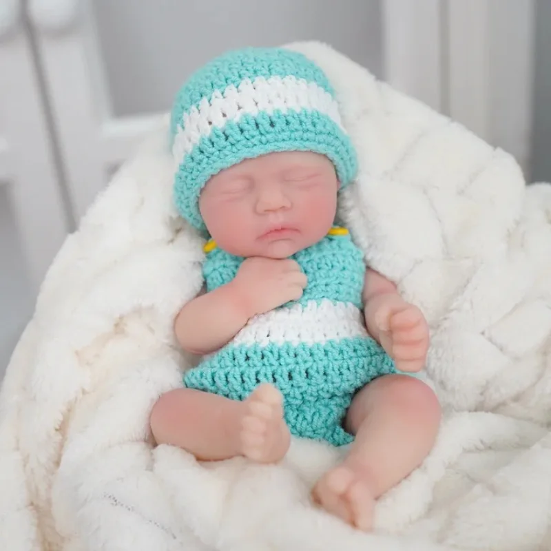 دمى أطفال من السيليكون لكامل الجسم مقاس 7 بوصات - لعبة مريحة مضادة للإجهاد للأولاد والبنات للنوم نابضة بالحياة للأطفال