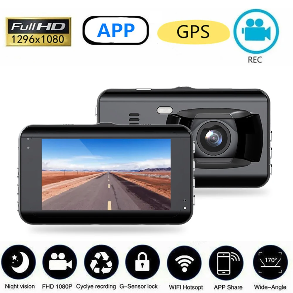 Car DVR WiFi Full HD 1080P Dash Cam Rear View Vehicle Camera Drive Video Recorder Night Vision Auto Dashcam GPS Car Accessories