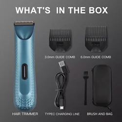 Electric Groin Hair Trimmer for Men,Body Groomer & Pubic Waterproof Hair Trimmer,Replaceable Ceramic Blade