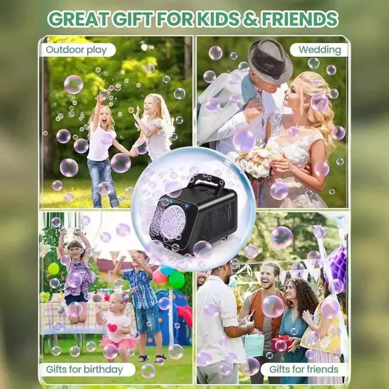 

Bubble Electric Stage Machine Multi Hole Handheld Fully Automatic Bubble Blowing Portable Wedding Performance Party Gathering
