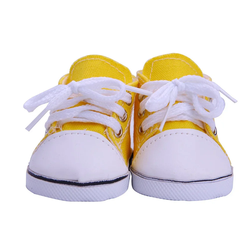 Multi color lace up canvas shoe accessories cloth shoes 43cm doll doll doll doll shoes 18 inch American girl doll