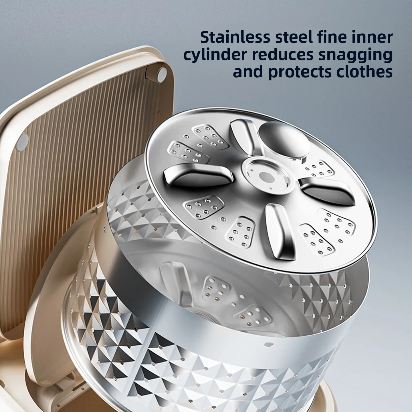 Mini Automatic Washer Dryer Pulsator Stainless Steel Drum High Temperature Wash Blue Light for Underwear Socks Home 소형 세탁기
