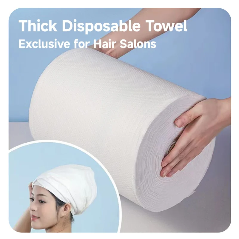 50x28cm Disposable Dry Hair Caps Non-woven Soft Face Towels Wet Dry Dual Use Beauty Salon Cleaning Towels