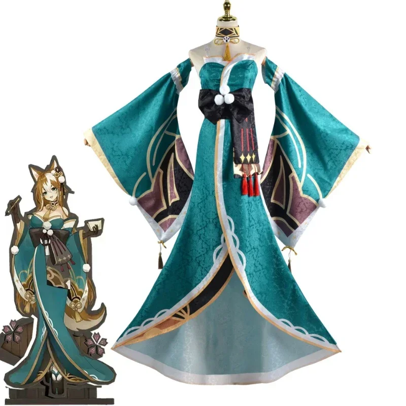 Gorou Geo Bow Ivitation Miss Hina Cosplay Genshin Impact Costume Halloween Party Dress Cosplay Women Kimono Game Clothing