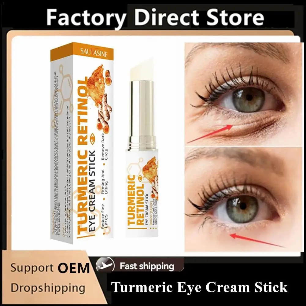 3g Turmeric Eye Cream Stick For Women Moisturizing Remove Dark Circles Makeup Beauty Health Care Products