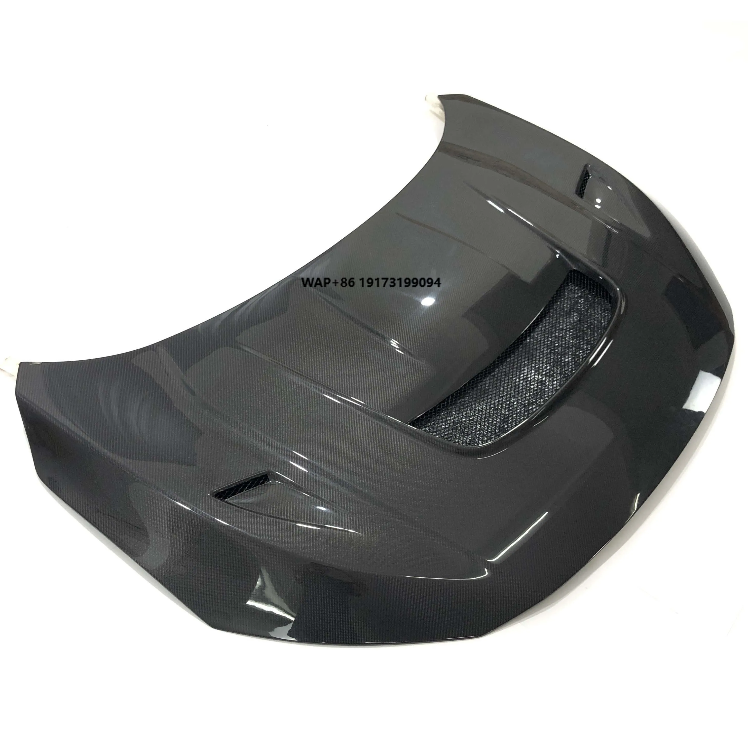 

V Style Carbon Fiber Engine Hood Cover with Clips Black Bolt-On for FK7 FK8 for 10th Gen 2016-2020