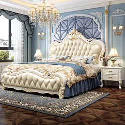 European Simple Bed Queen Baby Luxury Modern Nordic Princess Sleeping Bed Design Castle Girls Floor Wood Cama Patio Furniture