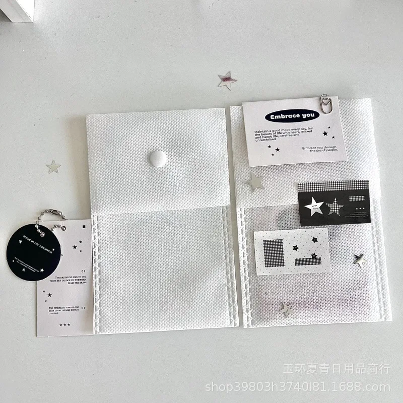 5 шт. минималистичные белые держатели для фотокарт Kpop, толстые нетканые пуговицы, рукава для фотографий, домашний офис, организация хранения