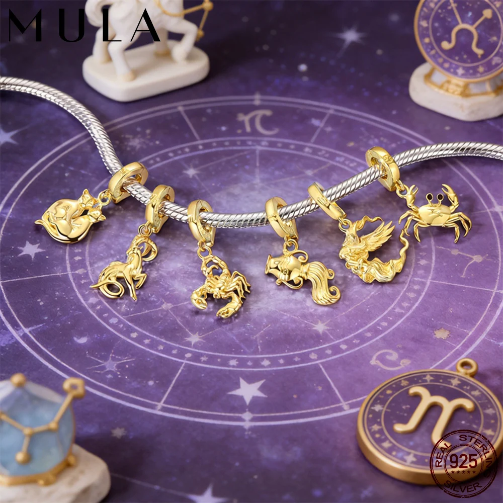 Mula 925 Sterling Silber 12 Star Guardian Serie Charms Anhänger Passend für Original 925 Armband DIY Feiner Schmuck für Frauen Schmuckherstellung Geschenk
