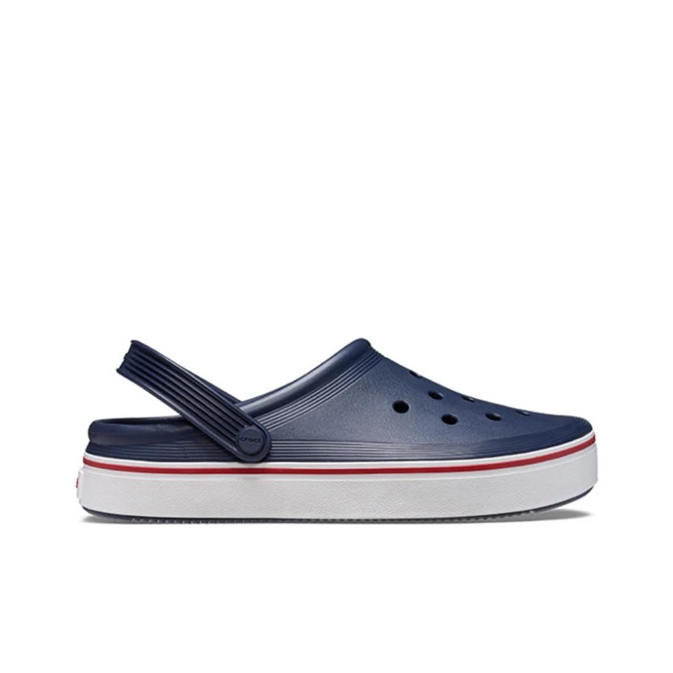 Crocs-Sandalias planas informales para hombre, zapatos de playa transpirables, antideslizantes, con punta cerrada, para exteriores, originales, 208371-410