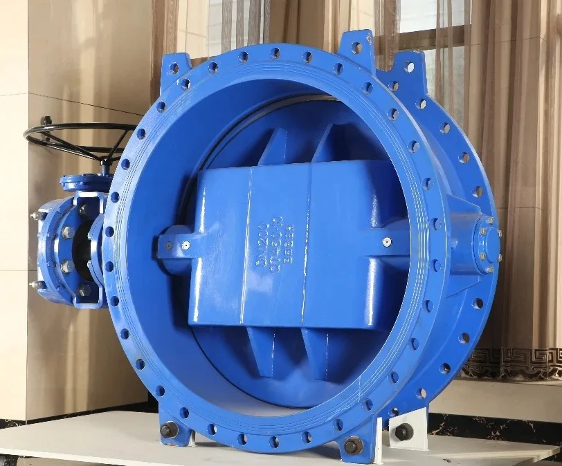 التوربينات مزدوجة غريب الأطوار لينة ختم شفة صمام فراشة DN700 DN800 DN900 DN1000 صمام فراشة غريب الأطوار المزدوج #3