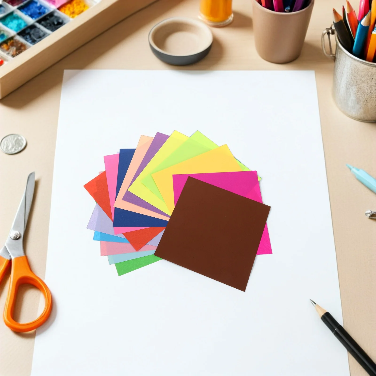 กระดาษโอริกามิสีสันสดใส 600 แผ่น ขนาด 15x15 ซม. พับง่าย เหมาะสำหรับงาน DIY งานศิลปะ งานประดิษฐ์ กิจกรรมในโรงเรียน กระดาษโอริกามิจำนวนมาก