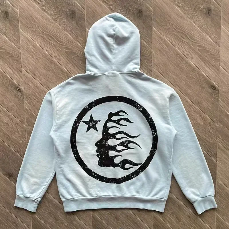 HS11 HS77 PATH TO PARADISE Fire Sky Blue Hoodie. HS11 HS77 PATH TO PARADISE fire sky blue hoodie