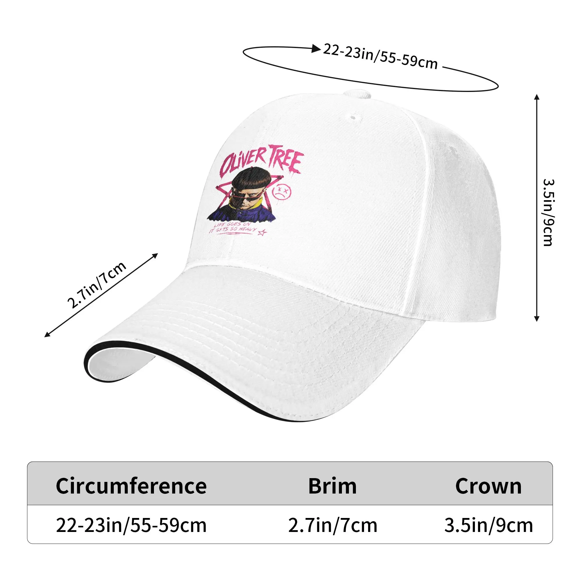 Oliver Tree Memorial  Life Goes On Anyway  Baseball Cap  y2k Cool High Quality Custom DIY Hiking Fishing Snapback Cap Gift Idea