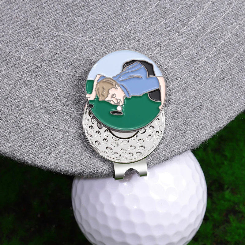 

Забавный маркер для мяча для гольфа, зажим для шляпы, бейсболки, магнитные зажимы, мультяшное украшение для одежды, металлические броши для гольфа и спорта