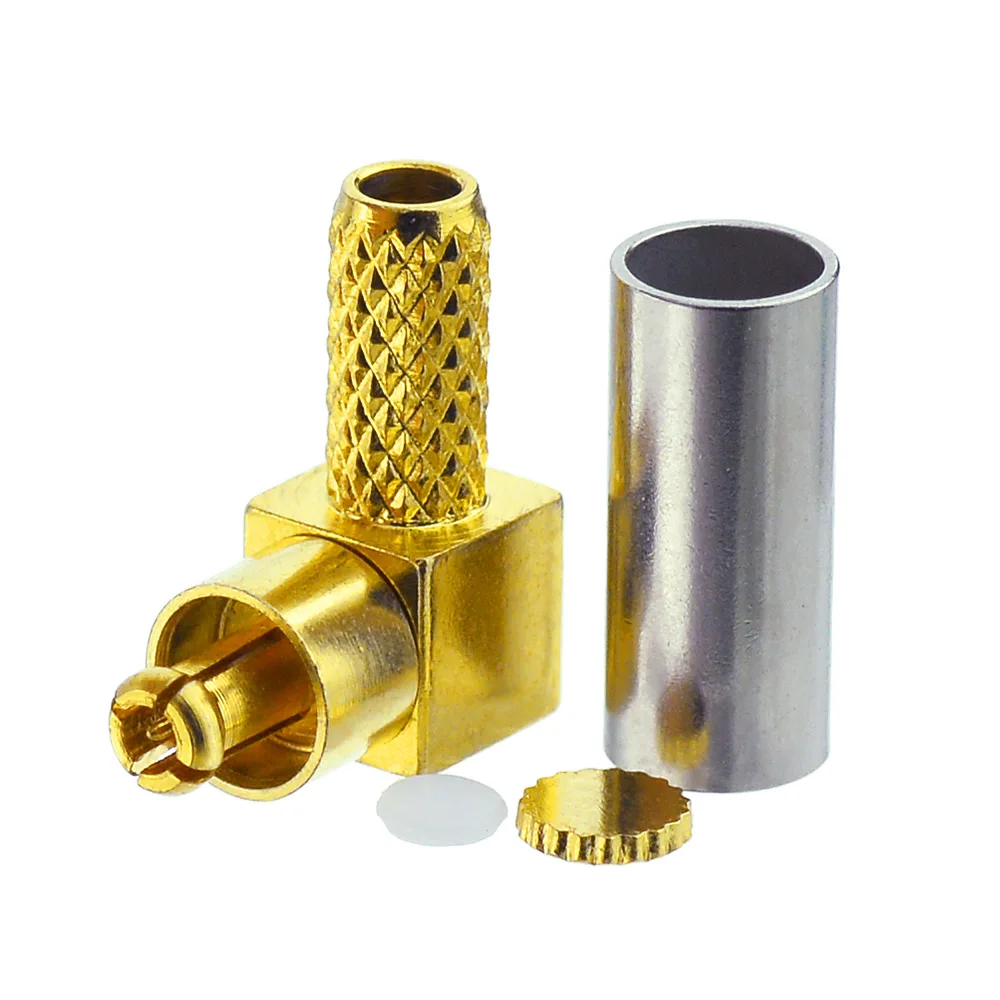 Superbat MC-Card Male Right Angle Crimp Goldplated PTFE RF Coaxial Connector for RG174 RG316 Cable