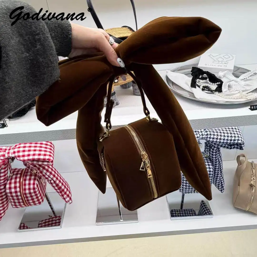 Japanese Style Big Butterfly Hand-held Chain Cross-body Multi-purpose Small Square Bag Women's Tote Handbags