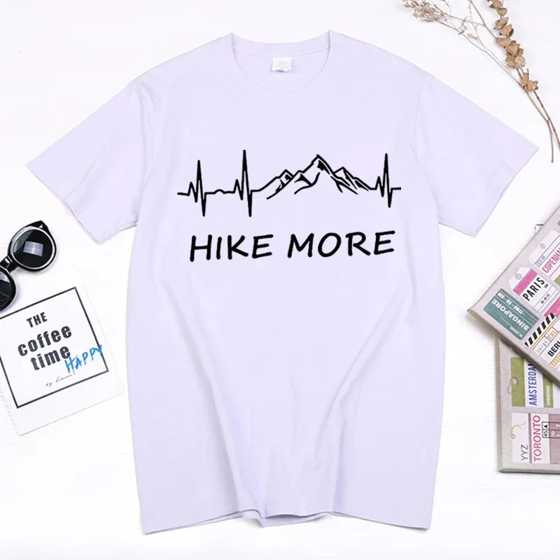 

Funny T Shirt Hike More Print Tops Women Graphic Tshirt Casual Fashion Short-sleev O-neck Ropa Mujer Cotton