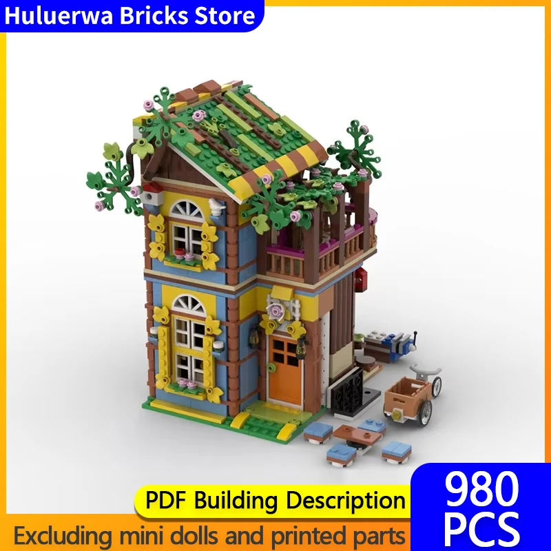 Street View Model MOC Building Bricks Beekeeper's Shop Treehouse Modular Technology Gifts Holiday Assemble Children Toys Suit