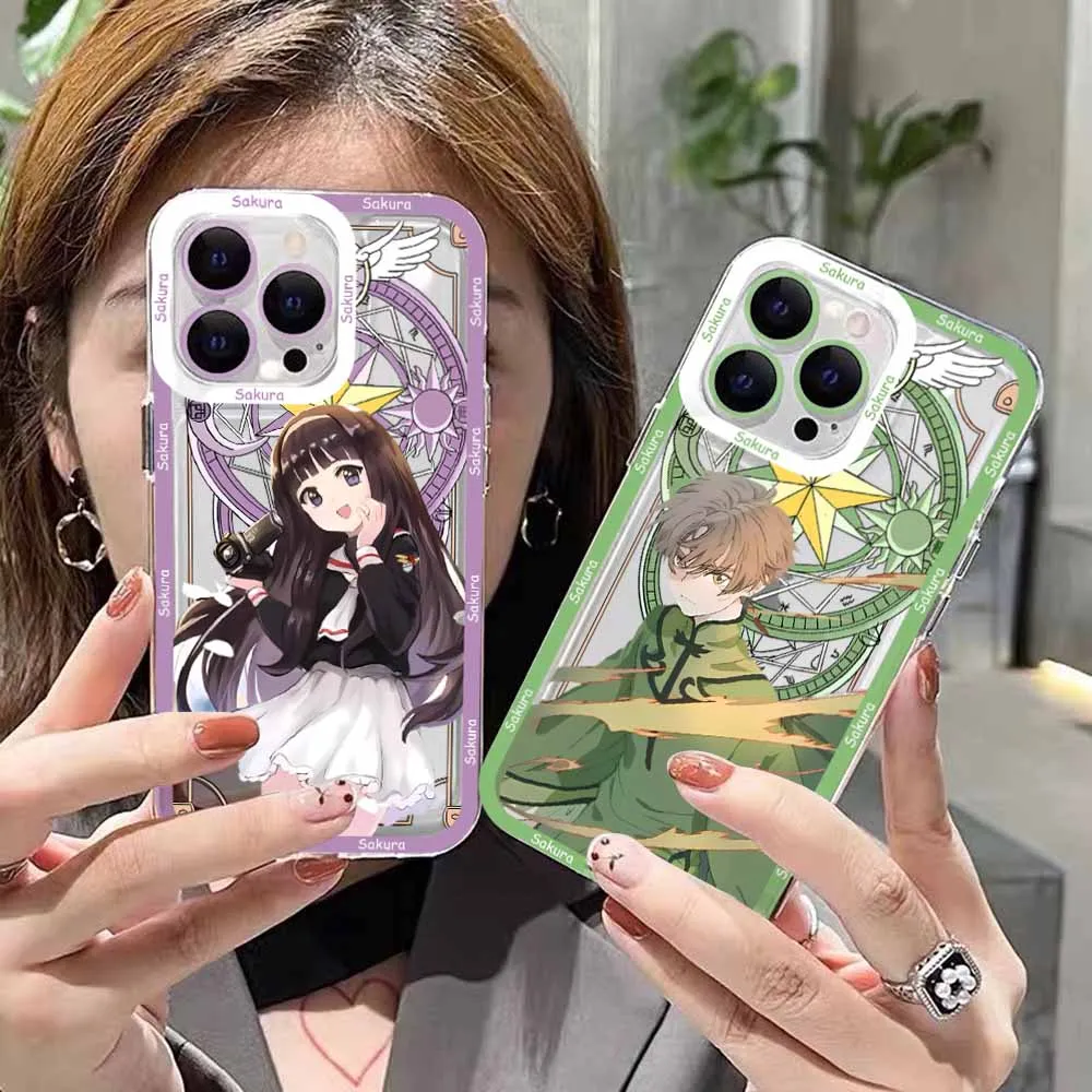 Kawaii Cardcaptor Sakura Phone Case For Samsung S24 S23 S22 S21 S20 S10 FE Note20 Note10 Plus Ultra Lite 5G Clear Soft TPU Cover