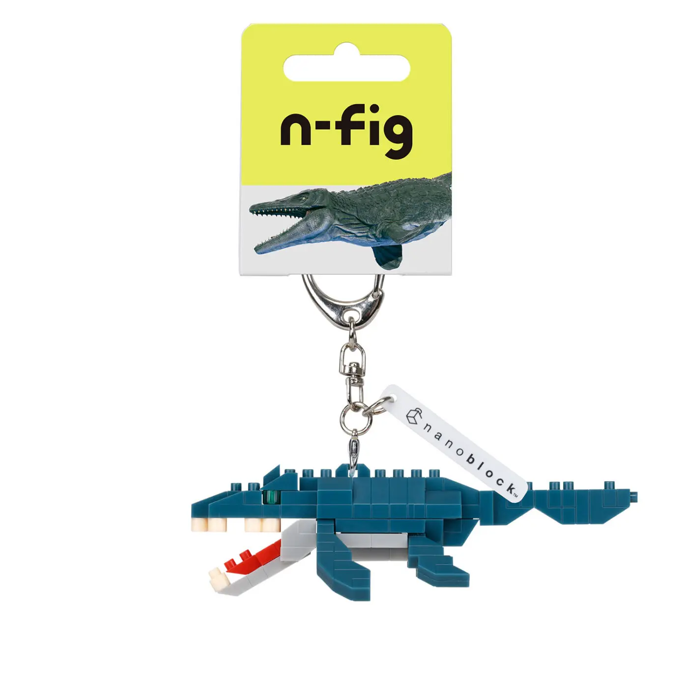 

Nanoblock N-Fig Mosasaurus Portable Block Figure Keychain Detachable Bag Clip Key Holder Removable Key Chain Bag Charm Couple