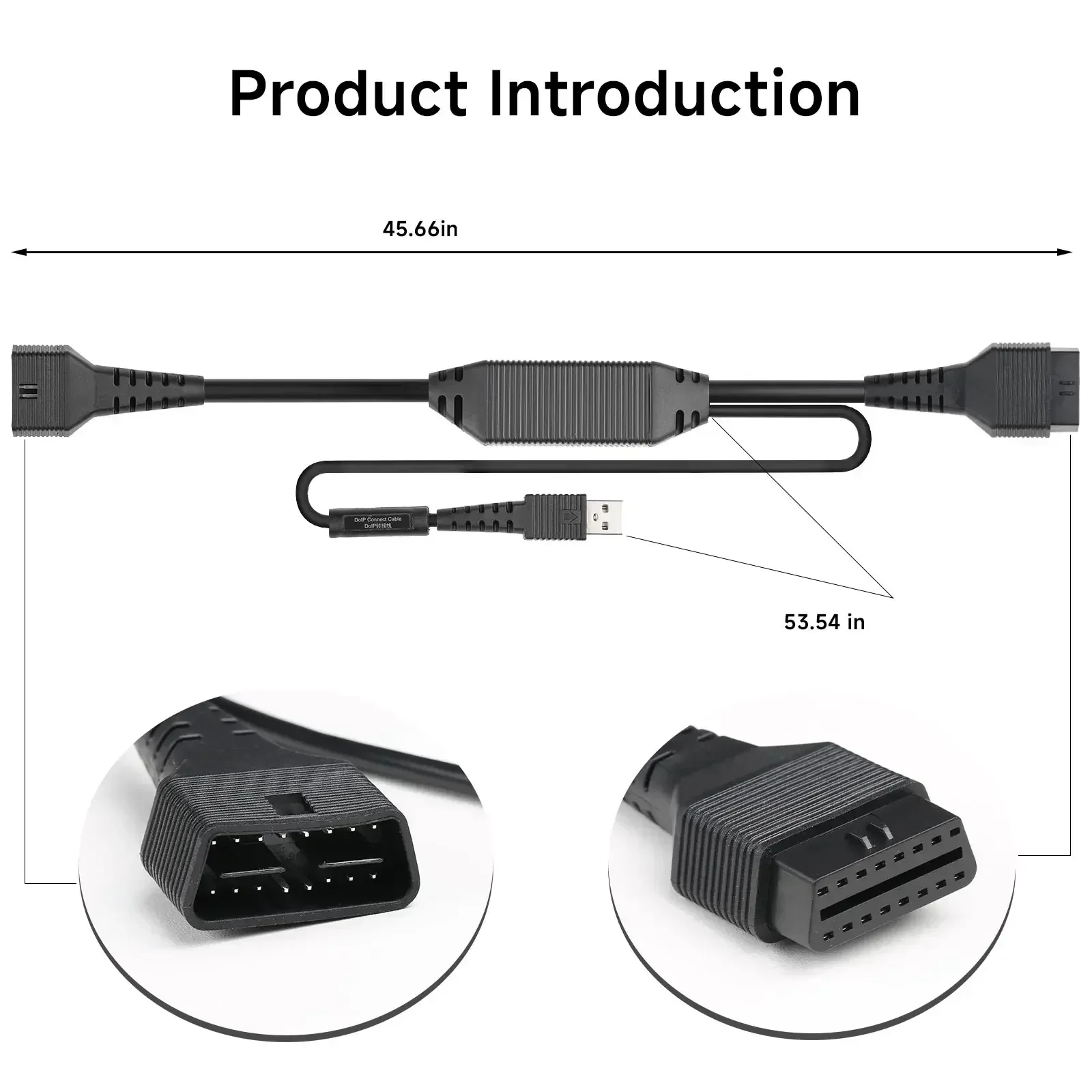 

LAUNCH X431 DOIP Connect Cable 16 Pin Adaptor Support doip Protocols Cars For LAUNCH X431PRO V TT ACE DBScar VII CRP919E BT