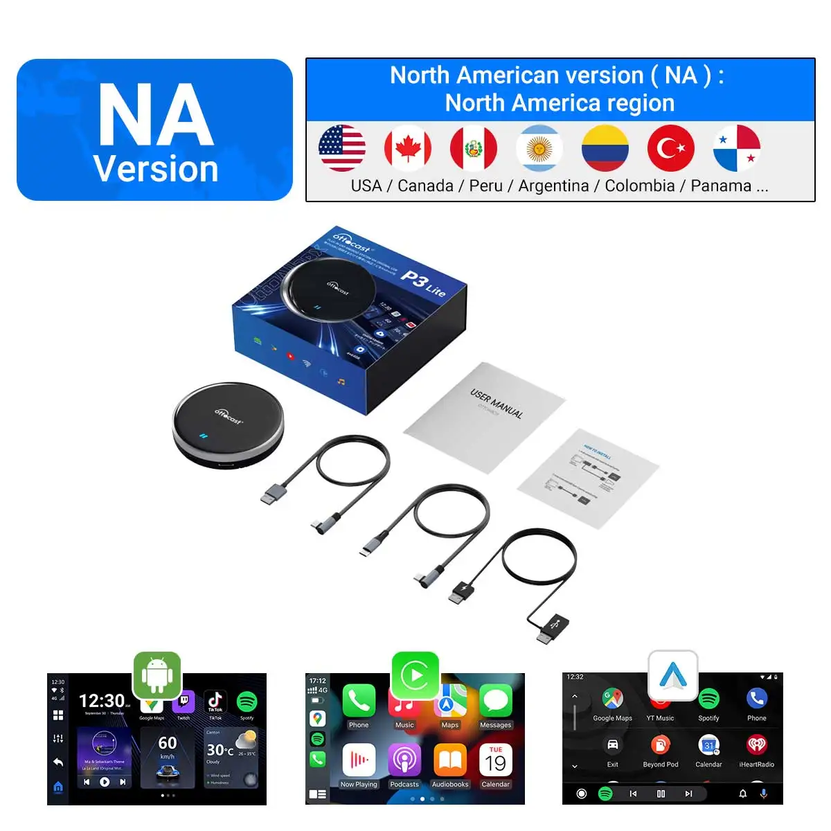 Ottocast P3 Lite CarPlay Ai TV Box Wireless Android Auto Car Play