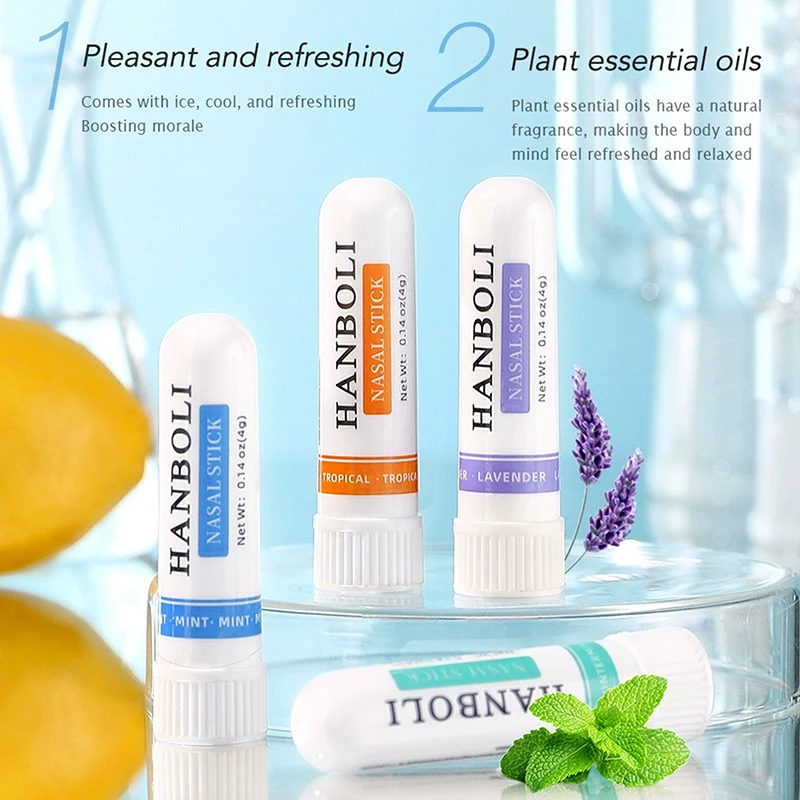 4Pcs Nasal Stick Aromatherapy Inhaler Boost Focus Enhance Breathing Fresh Sensation Drowsy Driving Prevention view 4