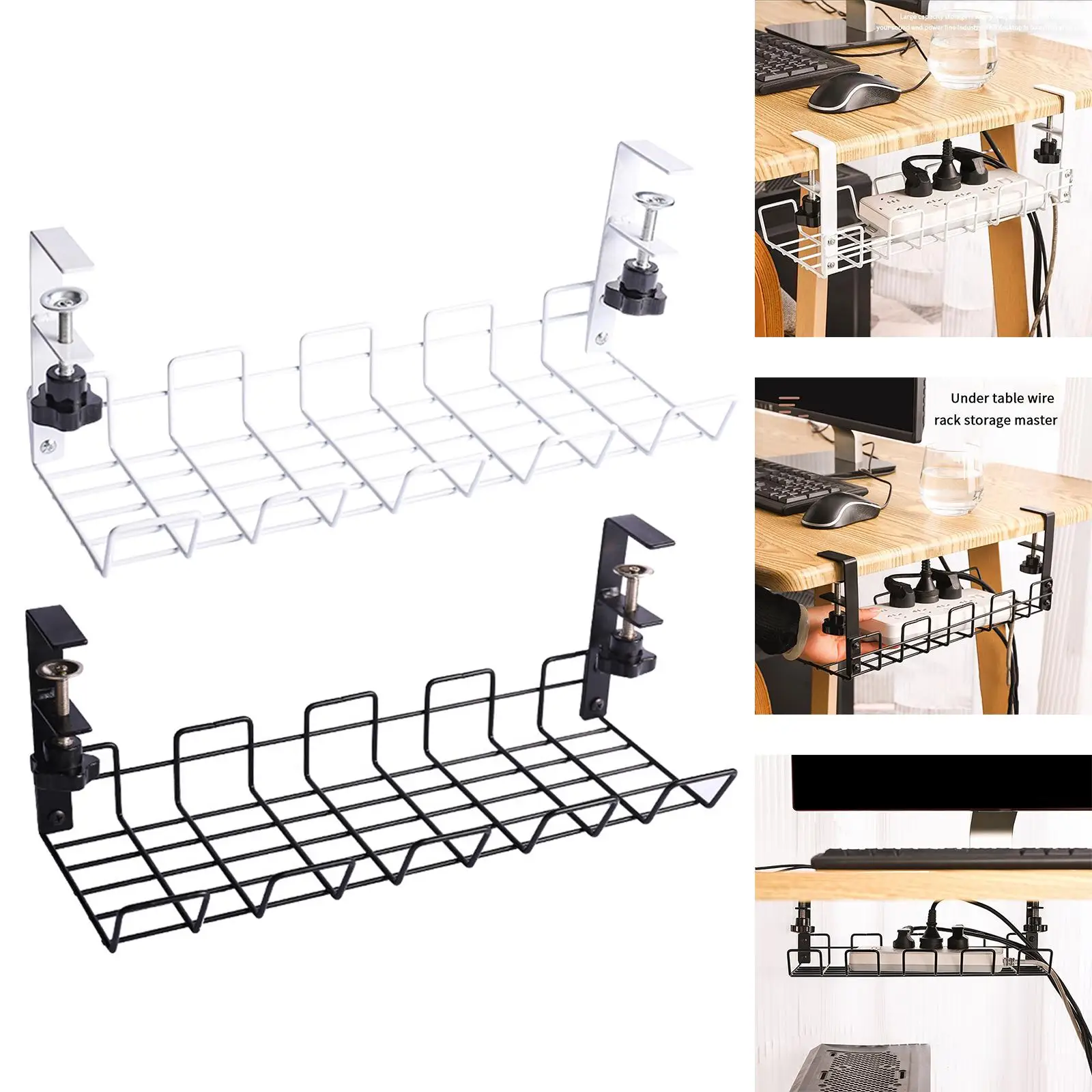 under Desk Wire Storage Rack Cable Management High Bearing under Desk Cord Organizer