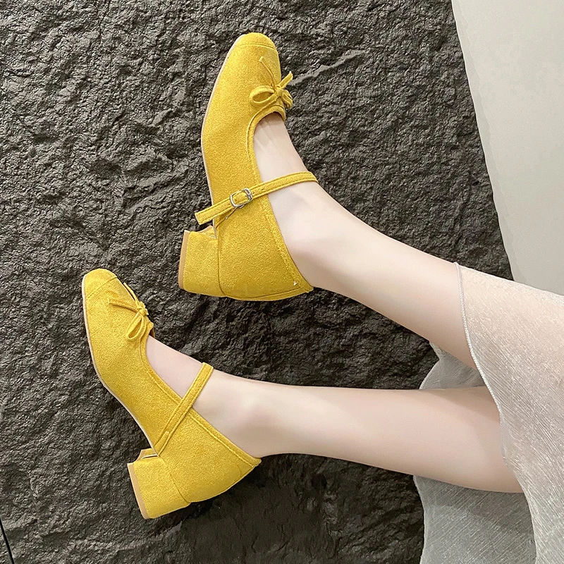 

Mary Jane Shoes Women's 2025 New Thick Heel Inner Heightening Single Shoes Ladies Gentle Evening Shoes Fragrant Sle round Toe