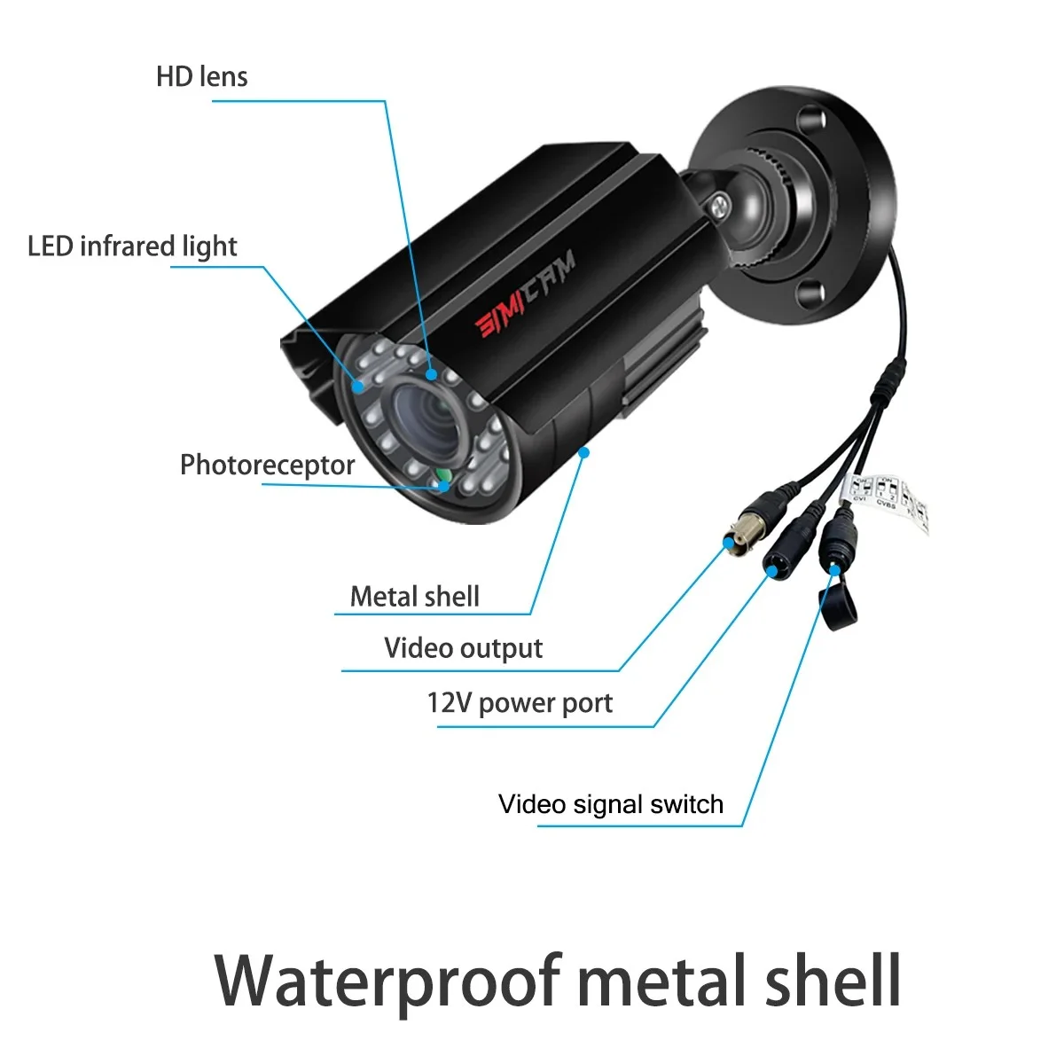 1080P 2MP Analog Camera 4IN1 AHD TVI CVI CVBS Compatible With Different Brand DVR Night Vision Outdoor Waterproof Metal Shell