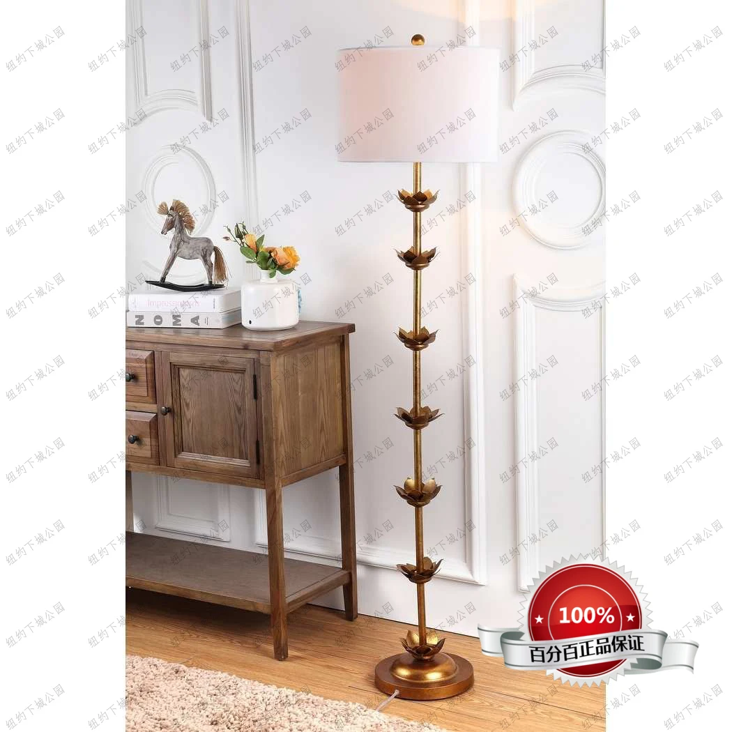 

New York's Lower Town Park imported golden jade lotus festival high classical gold floor lamp