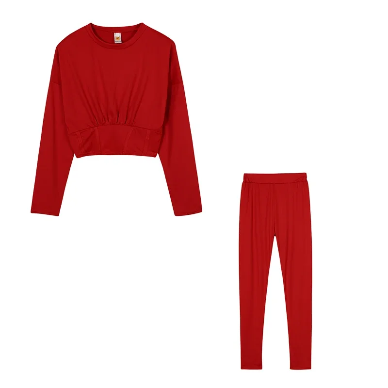 2023 neue AutumnWomen's Reine Farbe Sport Taille Anzug Mode Lässig Zwei-stück Set – Detail 29