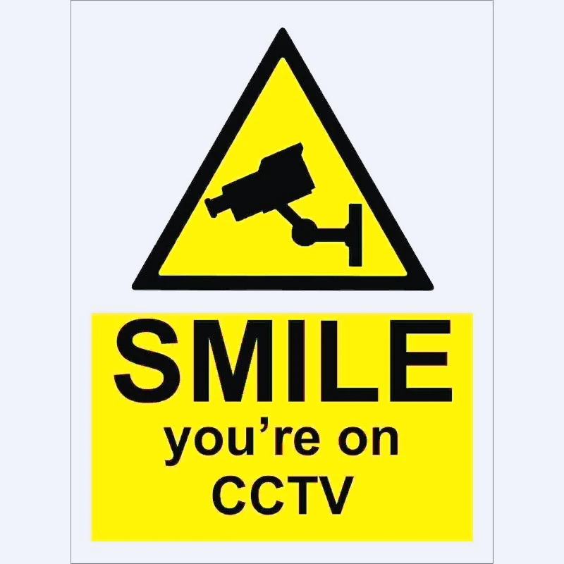 

New Car decal stickers SMILE YOU'RE ON CCTV - SIGNS 15cm PVC KK