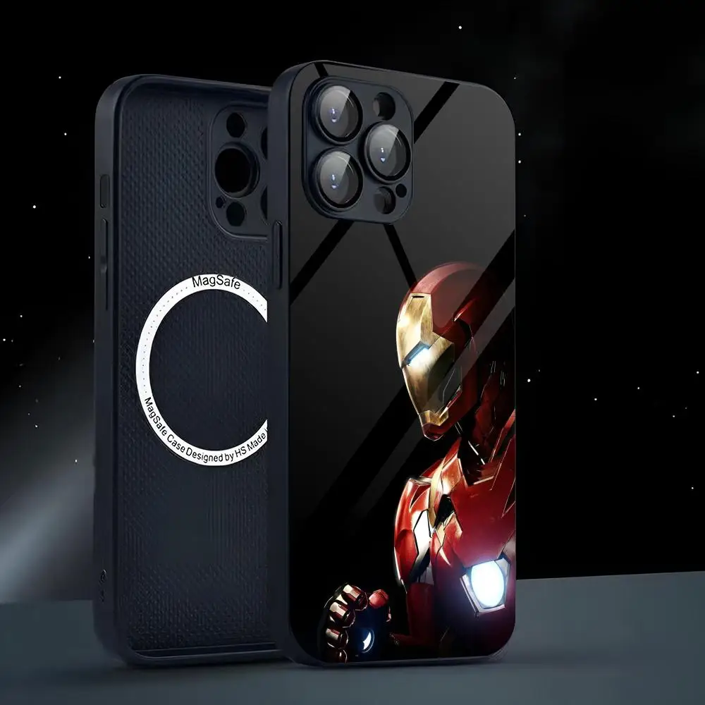 Магнитный стеклянный чехол для iphone 15 14 13 11 12 Pro Max mini Plus