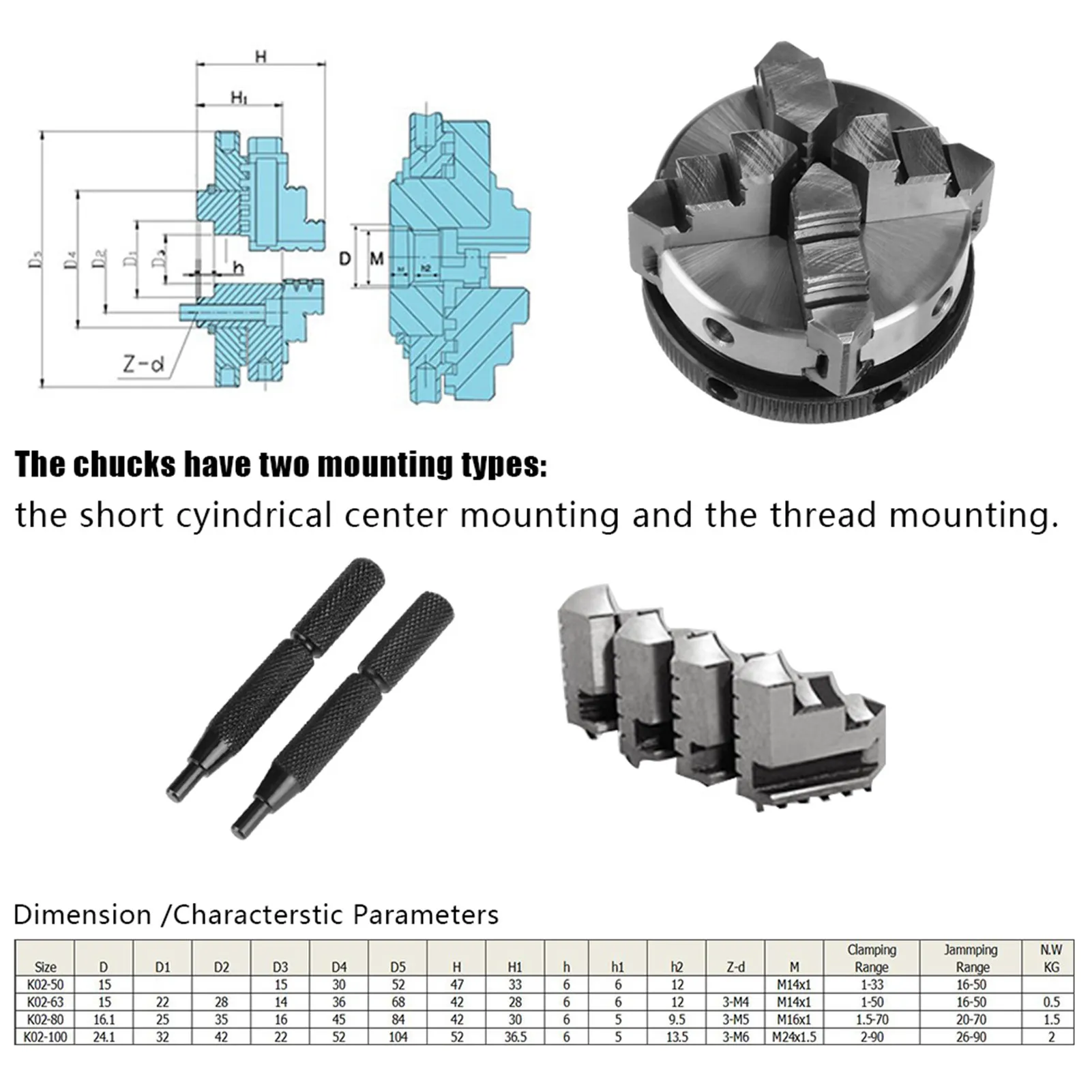 50Mm Mini 4 Jaw Rev…
