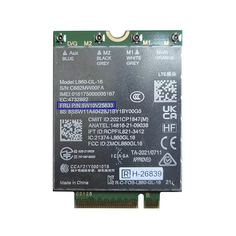 Fibocom L860-GL-16 LTE Cat16 Module FRU 5W10V25833 For Thinkpad X1 Carbon 10th Yoga 7th T14 P14s X13 T14s P16s P16v P16 Laptop
