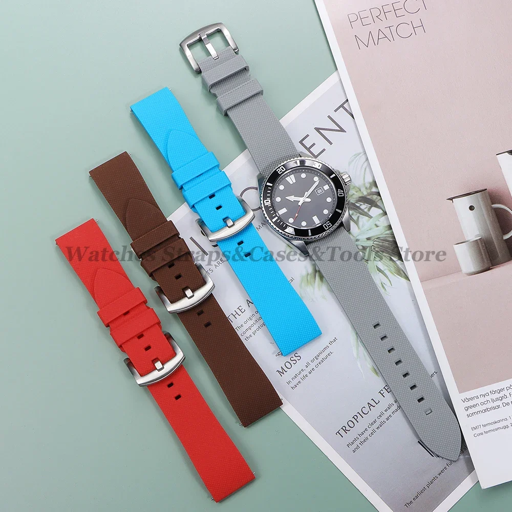Мягкий силиконовый ремешок для часов, водонепроницаемый ремешок 20 мм 22 мм для Seiko for Rolex for Water Ghost, мужской спортивный резиновый браслет, аксессуары для часов