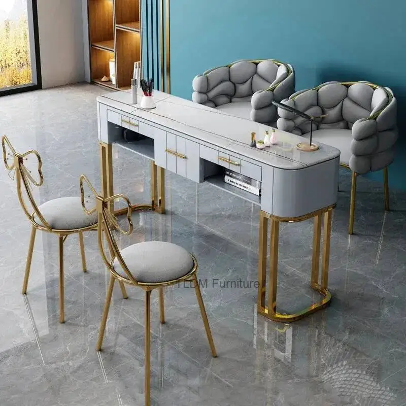 

Элегантный маникюрный стол премиум-класса с креативным эстетичным дизайном, минималистичный, с вытяжкой, для салонов красоты