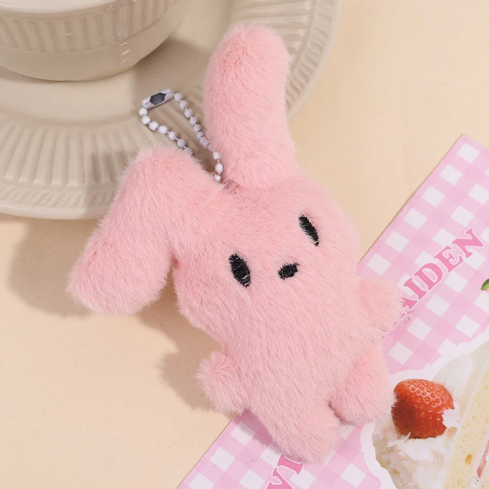 Kawaii Plüsch Cartoon Schlüsselanhänger Neue süße grüne rosa Plüsch weiche Kaninchen Puppe Schlüssel Ketten lustige schöne Tiere Rucksack Tasche Anhänger