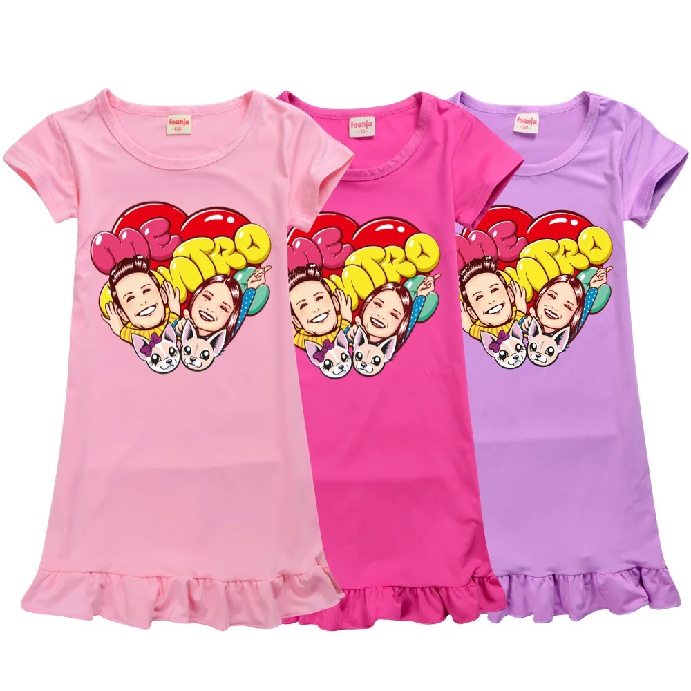 

Summer Girl Nightgown Cartoon Me Contro Te Pajamas Dress For Kids Teenager Sleepwear 3-12years Baby Nightdress